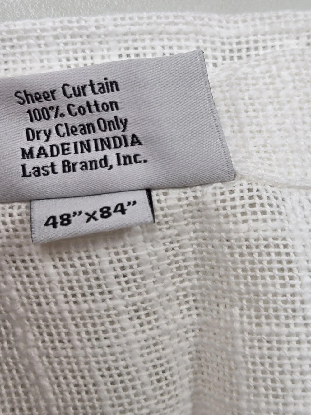 NWT QUINCE Set Of 4 48x84 Cotton Sheer Curtains White 0718